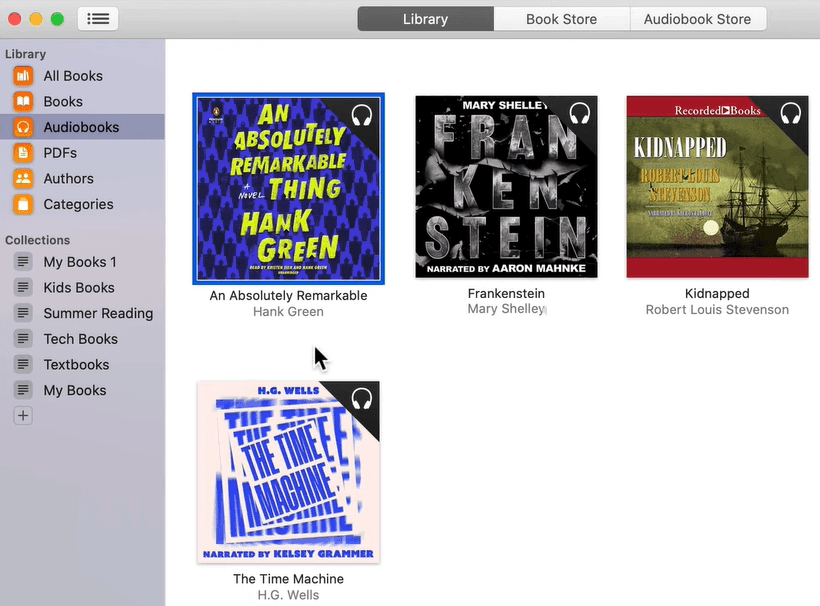manajer buku audio buku apel mac