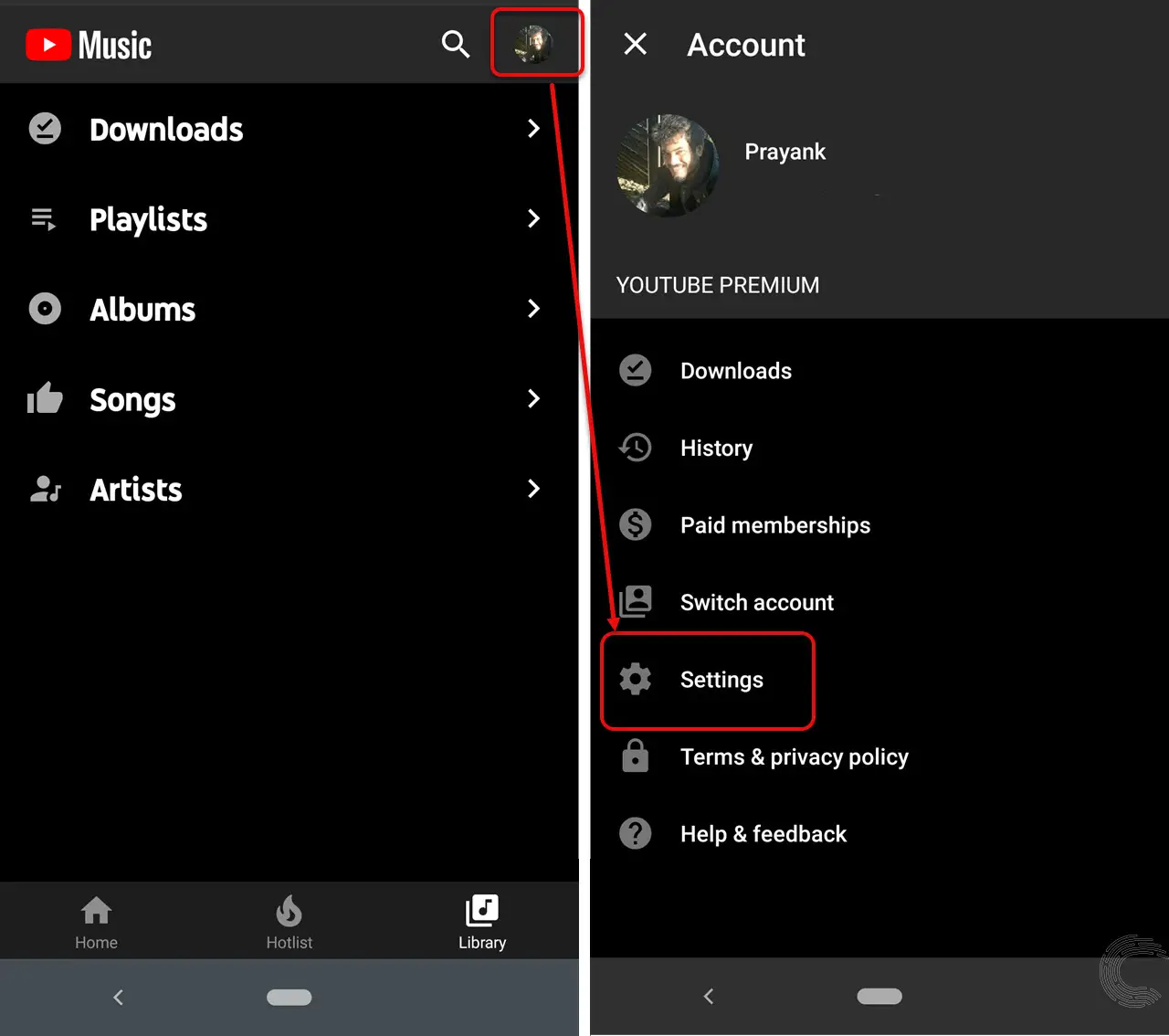 Impostazioni di YouTube Music