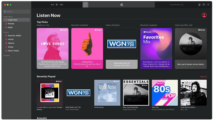 Apple Music Listen Now