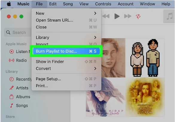burn playlist to CD in Music App Mac