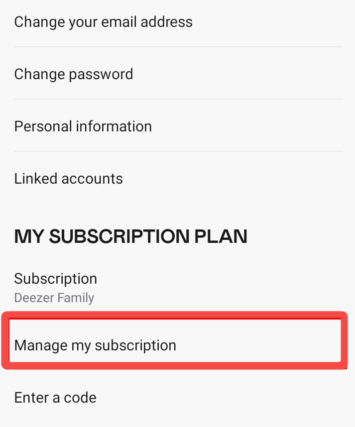 cancel deezer subscription mobile