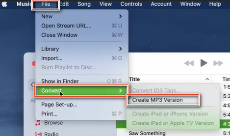 convertire la musica di iTunes in MP3
