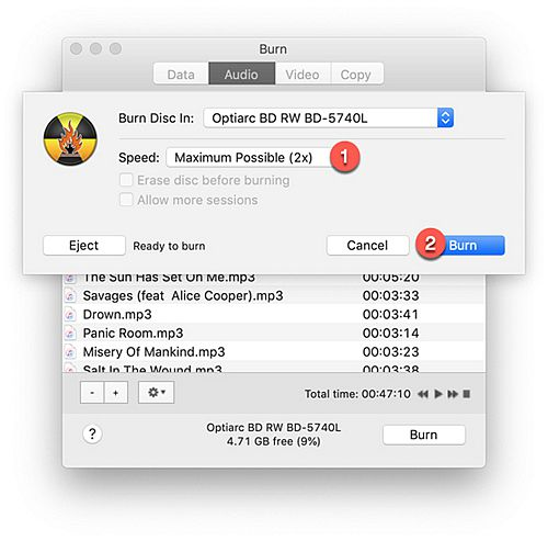 burn music to cd on Mac