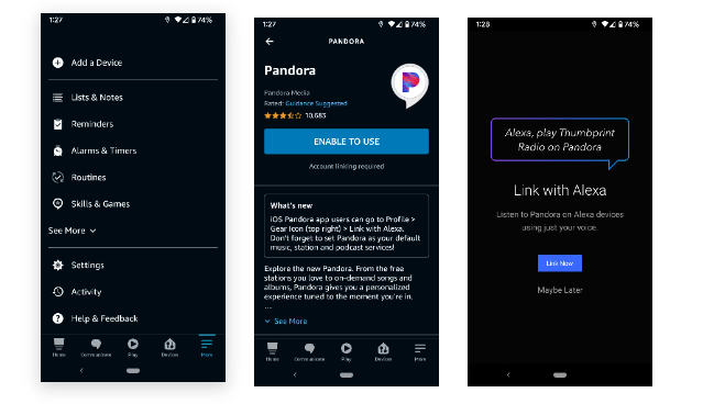 Setting Up Pandora in the Alexa