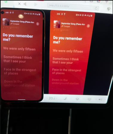 Зеркальное отображение музыки Pandora с телефона на Tesla