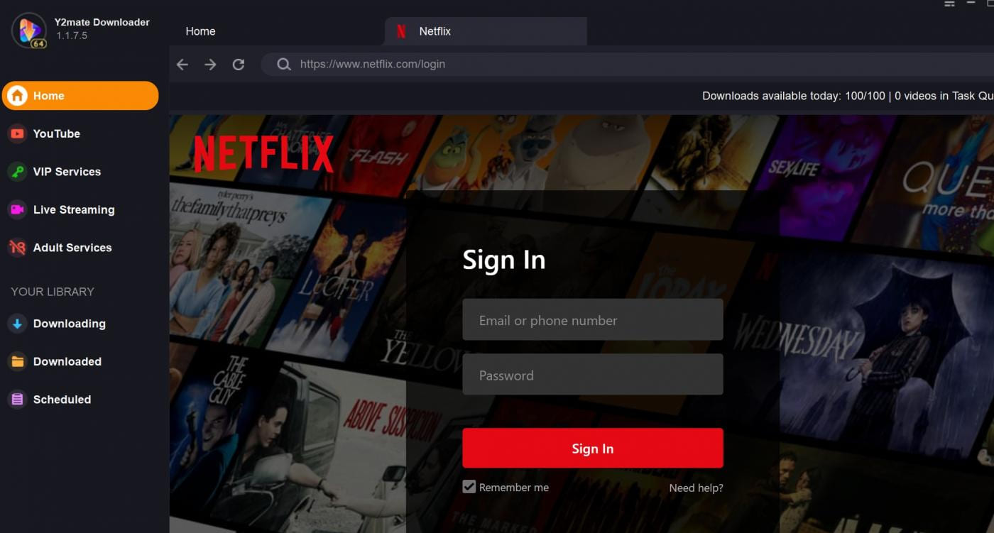 Y2Mate Netflix 视频下载器