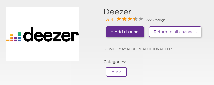 Deezer zu Roku hinzufügen