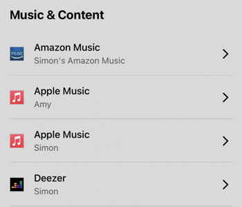 เลือก deezer บนแอป sonos