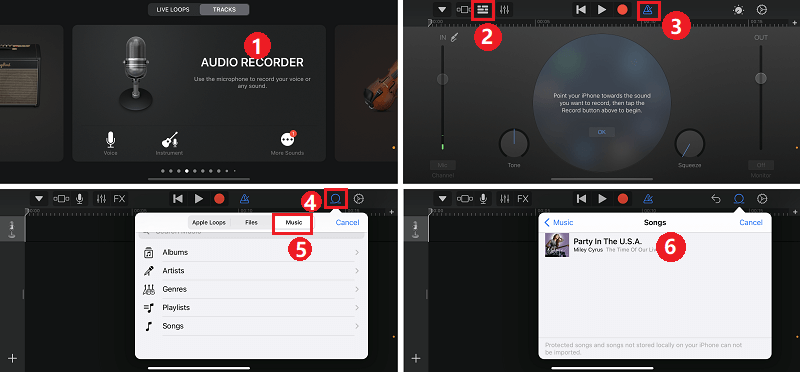 import pandora song to GarageBand