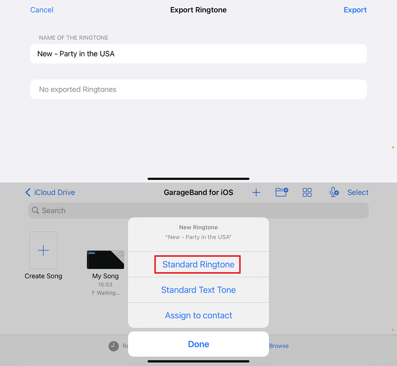 name ringtone on GarageBand