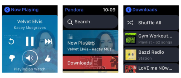 play pandora offline on apple watch