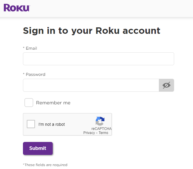 accedi all'account roku