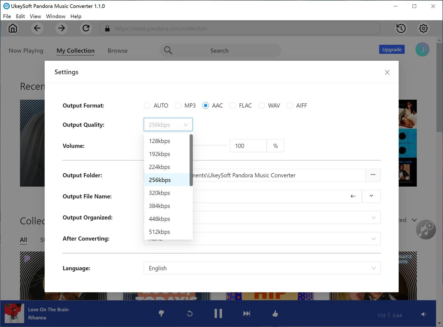 UkeySoft Pandora Music Converter (Mac) Screenshot