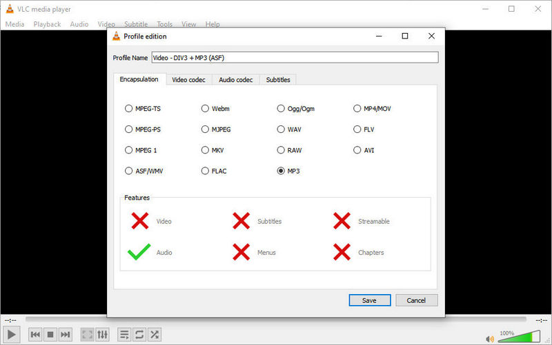 vlc audio parameters