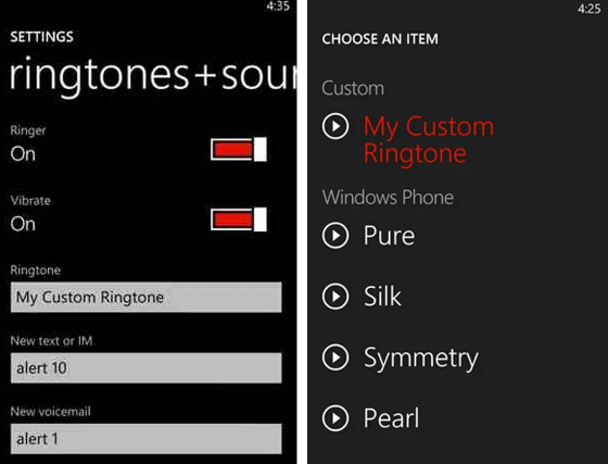 Definir a música Pandora como toque do Windows Phone