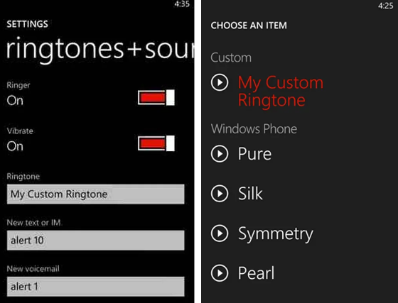 set Pandora song as windows phone ringtone