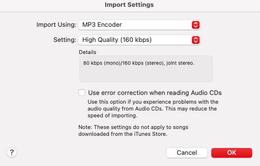 select mp3 format