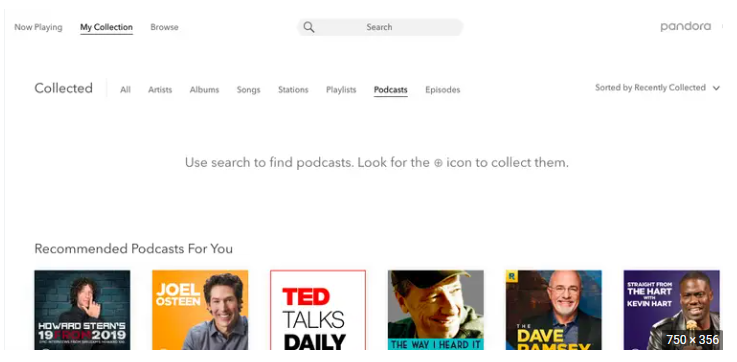 Fügen Sie Podcasts zur Pandora-Bibliothek hinzu