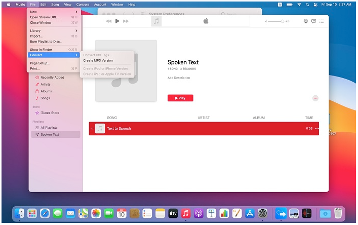 конвертировать музыку в mp3 на Mac