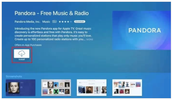install Pandora on Apple TV