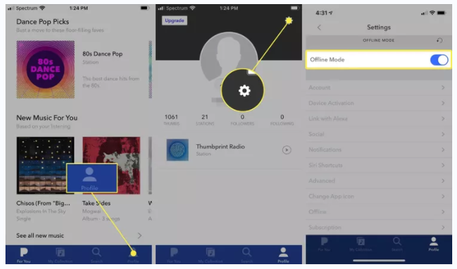 listen to Pandora stations offline
