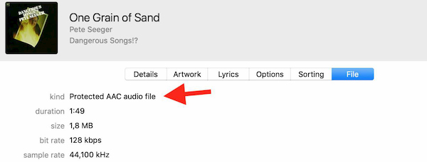 check iTunes music format