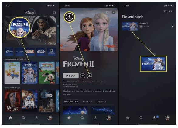 télécharger des vidéos Disney+ sur iPhone