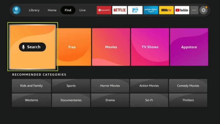 在 Fire TV 上搜索 deezer 應用程序