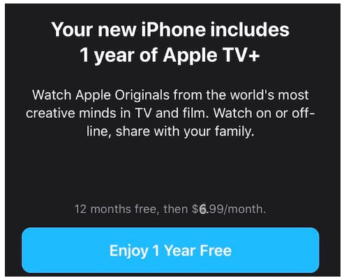 enjoy apple tv 1 year free