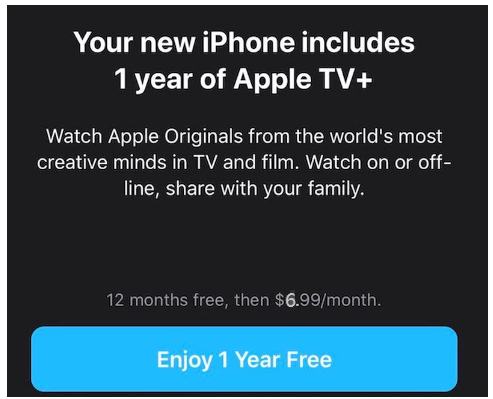 Apple TVを1年間無料でお楽しみください