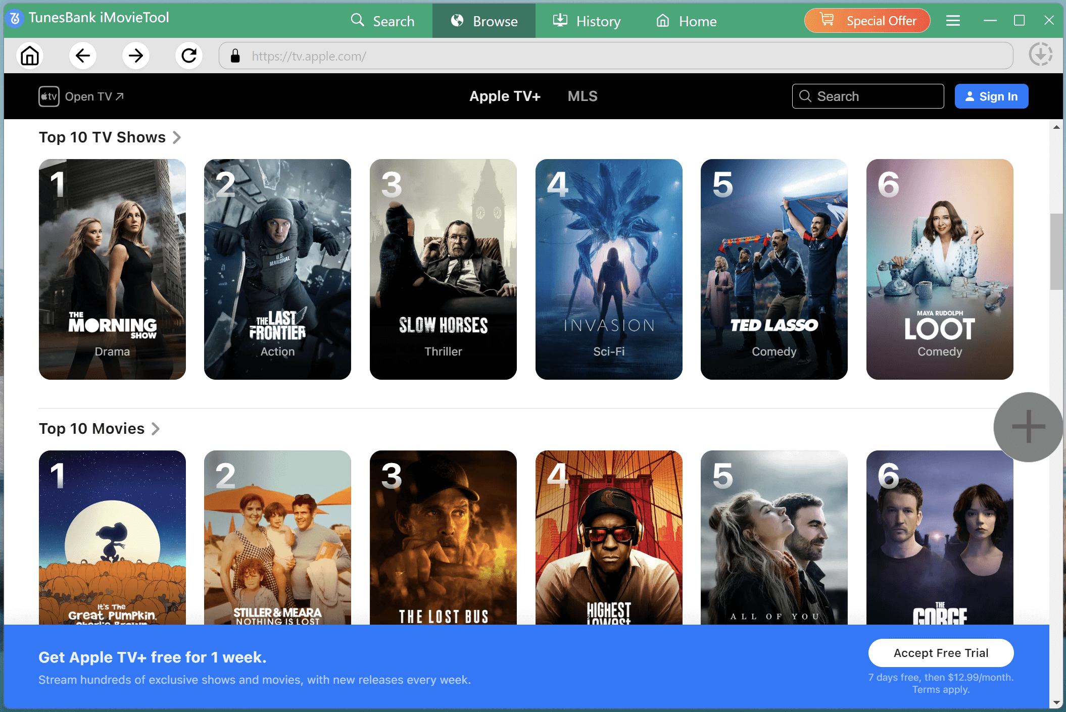 瀏覽 Apple TV+ 影片