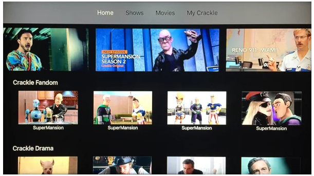 watch free apple tv on Crackle app
