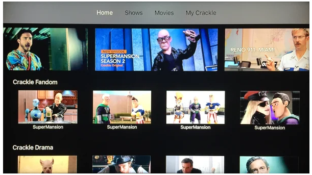 Crackle アプリで無料の Apple TV を見る