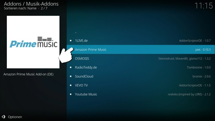 ติดตั้งเพลง Amazon Prime บน Kodi