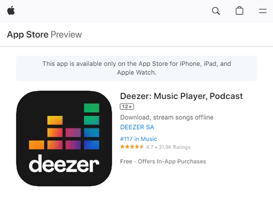 installa l'app Deezer
