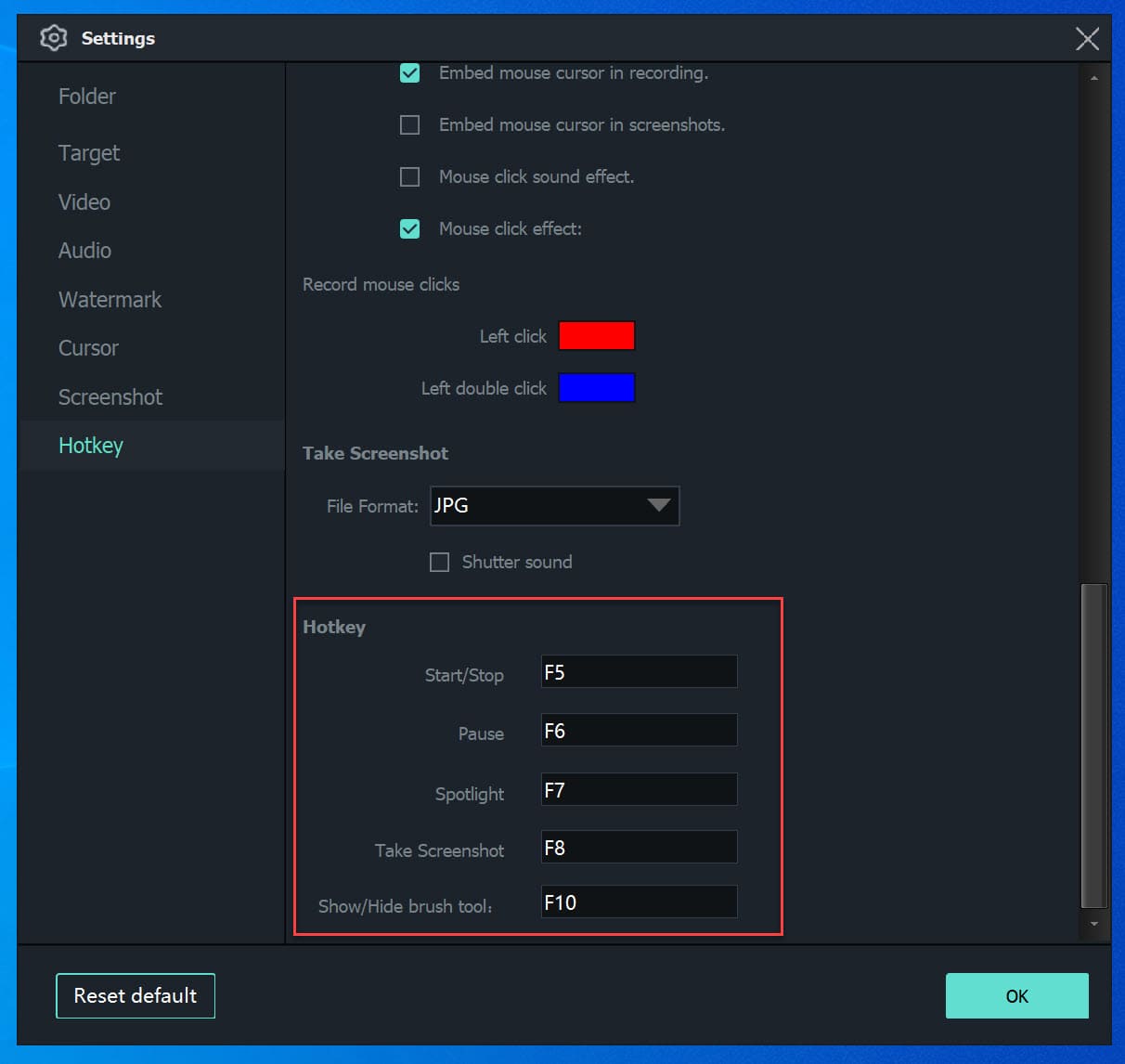 تخصيص HotKey