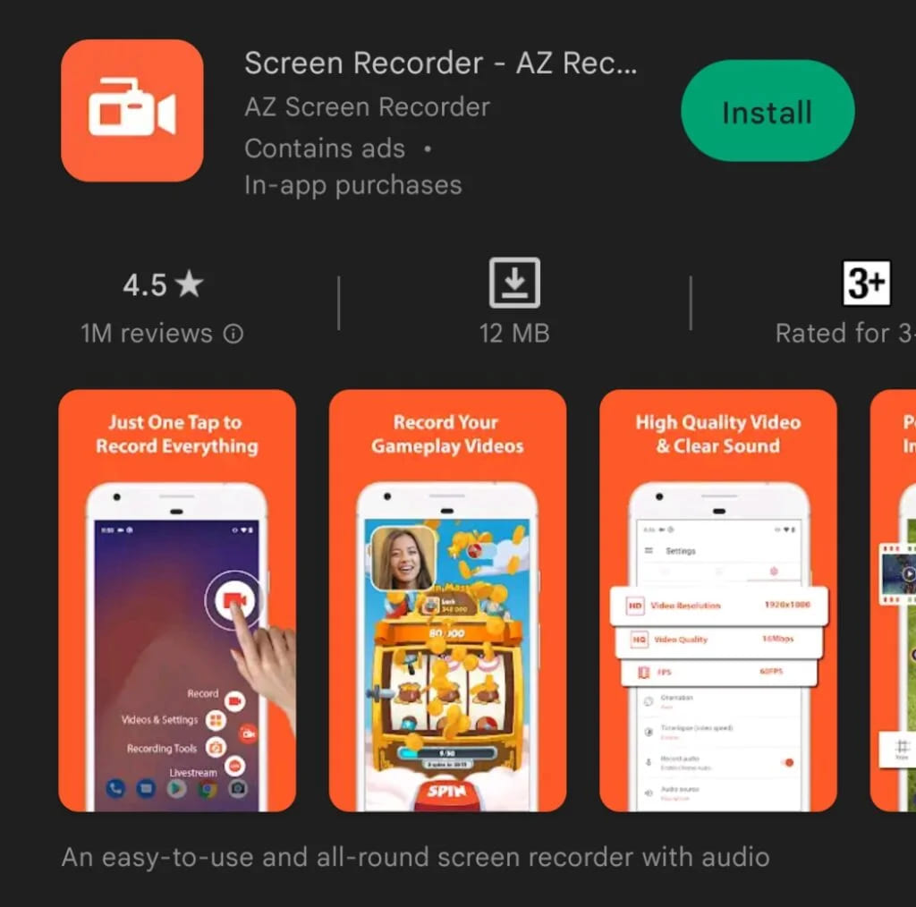 screen record hulu on phone