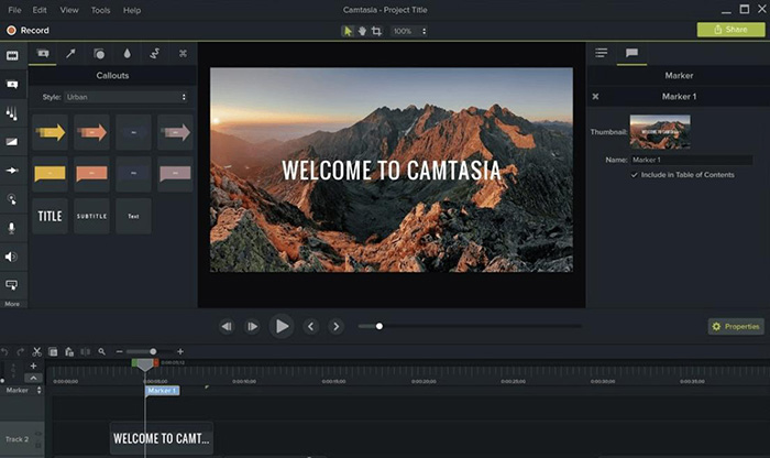 โปรแกรมบันทึกหน้าจอ Camtasia