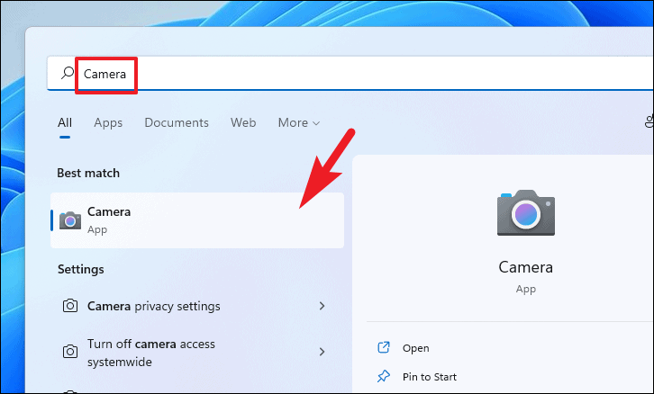 Applicazione Fotocamera di Windows