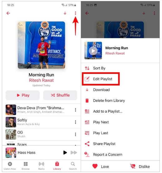 在 Android 上更改 Apple Music 播放清單封面