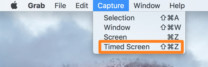 capture a timed screen in grab