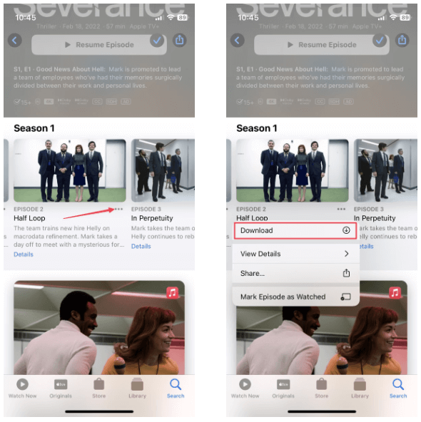 download apple tv plus video on iphone