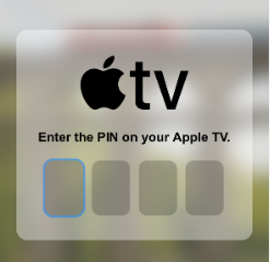 saisir le code PIN sur Apple TV