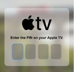 enter PIN on Apple TV