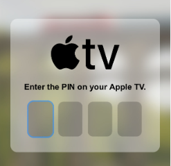 Apple TV에 ​​PIN 입력