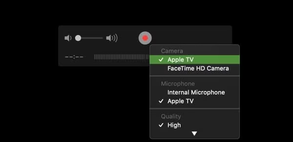 registra apple tv in quicktime