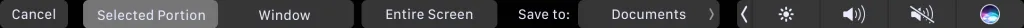 save screenshot in Touch Bar