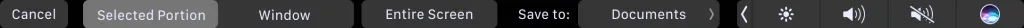 screenshot opslaan in Touch Bar