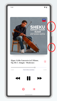لقطة شاشة لغطاء موسيقى Apple على نظام Android