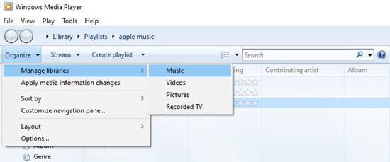 importer des chansons de musique Apple dans Windows Media Player